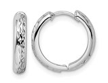 14K White Gold Polished Hoop Earrings (3.00mm Thick)